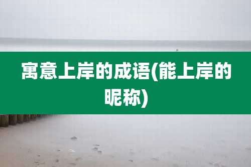 寓意上岸的成语(能上岸的昵称)