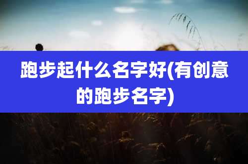 跑步起什么名字好(有创意的跑步名字)