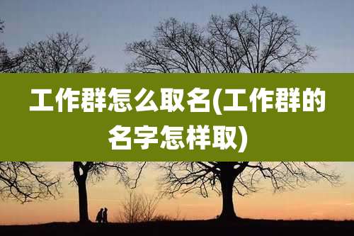工作群怎么取名(工作群的名字怎样取)