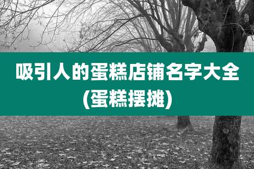 吸引人的蛋糕店铺名字大全(蛋糕摆摊)