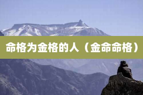命格为金格的人（金命命格）