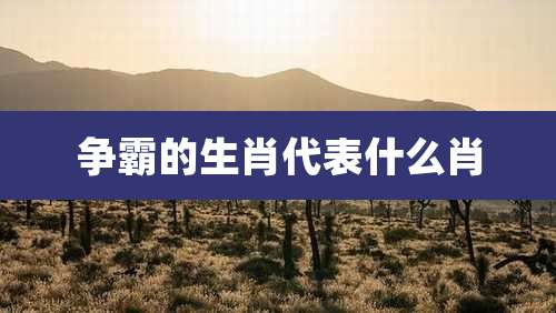 争霸的生肖代表什么肖