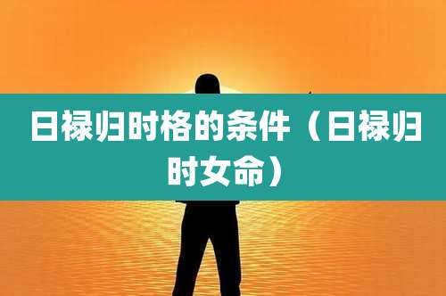 日禄归时格的条件（日禄归时女命）