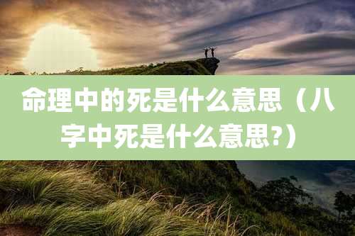 命理中的死是什么意思（八字中死是什么意思?）