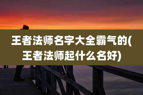 王者法师名字大全霸气的(王者法师起什么名好)