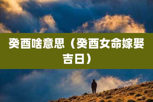 癸酉啥意思（癸酉女命嫁娶吉日）