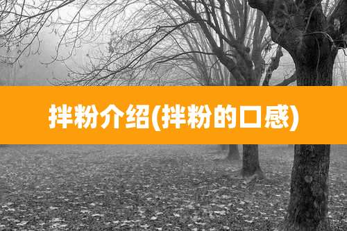 拌粉介绍(拌粉的口感)