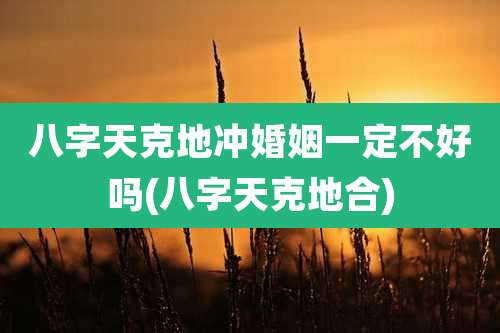 八字天克地冲婚姻一定不好吗(八字天克地合)