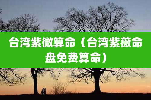 台湾紫微算命（台湾紫薇命盘免费算命）