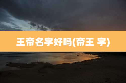 王帝名字好吗(帝王 字)