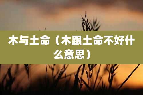 木与土命（木跟土命不好什么意思）