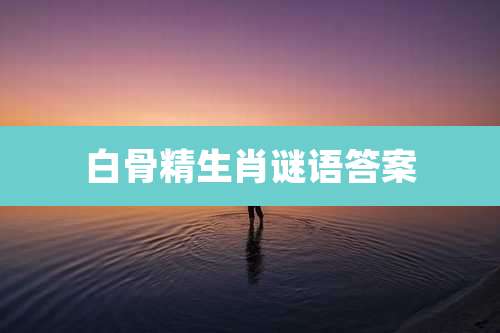 白骨精生肖谜语答案