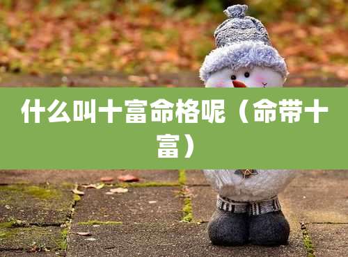 什么叫十富命格呢（命带十富）