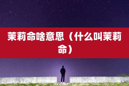 茉莉命啥意思（什么叫茉莉命）