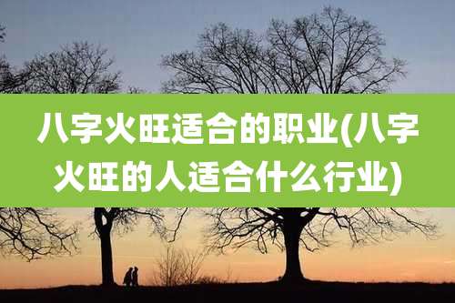 八字火旺适合的职业(八字火旺的人适合什么行业)