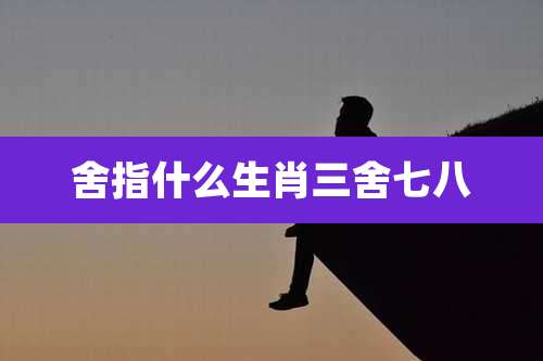 舍指什么生肖三舍七八