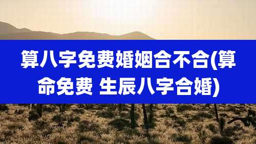 算八字免费婚姻合不合(算命免费 生辰八字合婚)