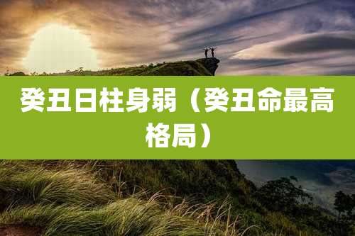 癸丑日柱身弱（癸丑命最高格局）