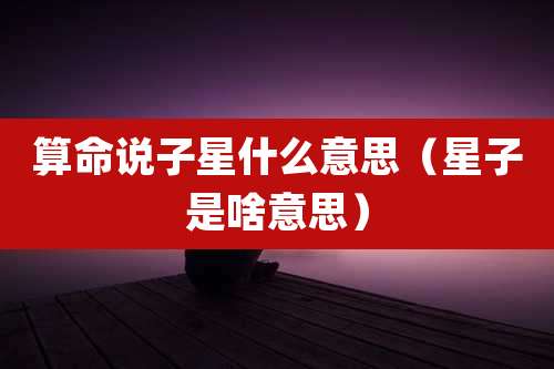 算命说子星什么意思（星子是啥意思）