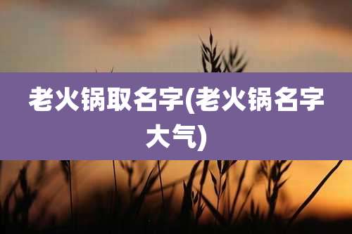 老火锅取名字(老火锅名字大气)