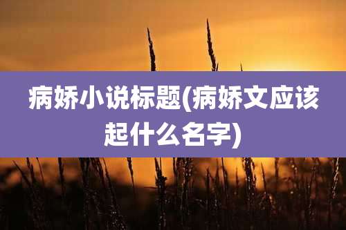 病娇小说标题(病娇文应该起什么名字)
