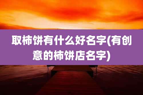 取柿饼有什么好名字(有创意的柿饼店名字)