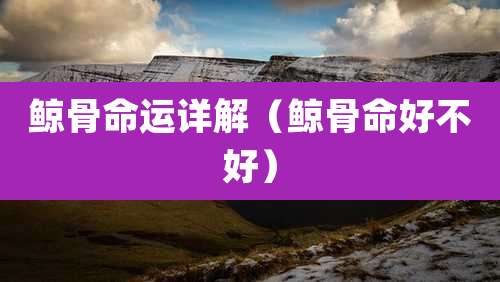 鲸骨命运详解（鲸骨命好不好）