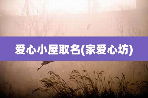 爱心小屋取名(家爱心坊)