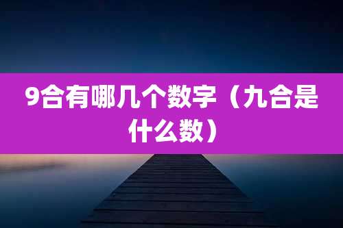 9合有哪几个数字（九合是什么数）