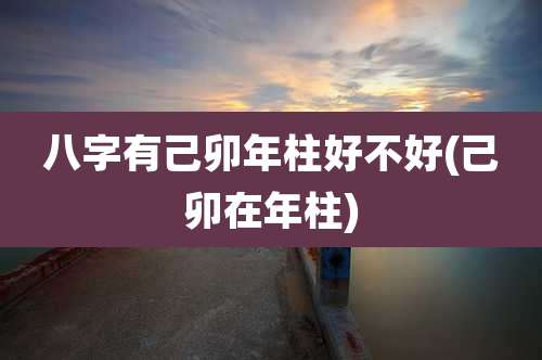 八字有己卯年柱好不好(己卯在年柱)