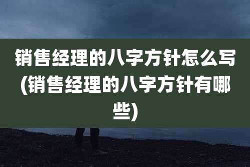 销售经理的八字方针怎么写(销售经理的八字方针有哪些)