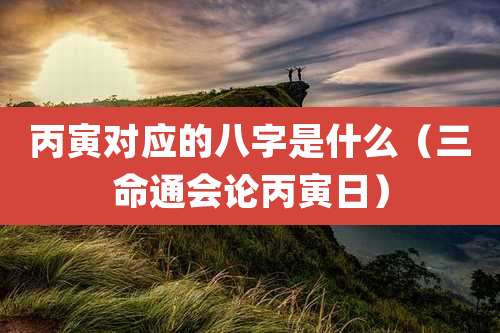丙寅对应的八字是什么（三命通会论丙寅日）