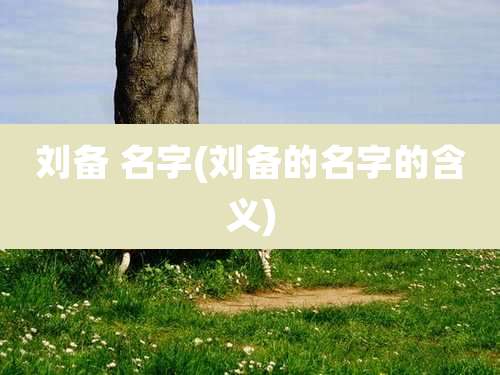 刘备 名字(刘备的名字的含义)
