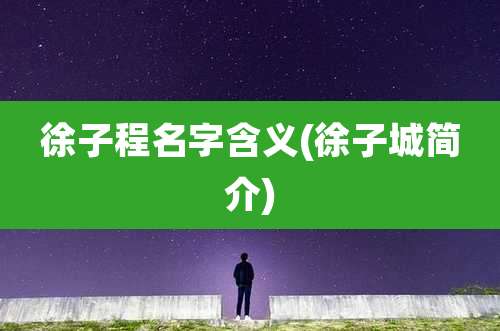 徐子程名字含义(徐子城简介)