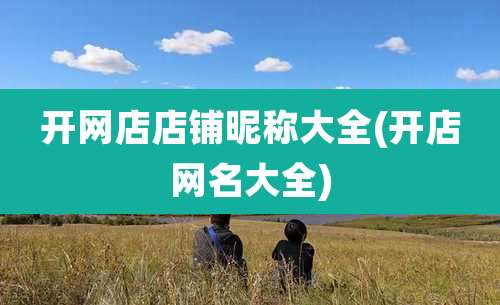 开网店店铺昵称大全(开店网名大全)