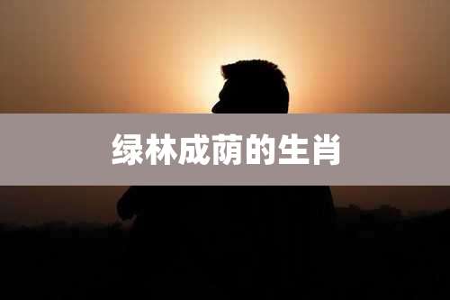绿林成荫的生肖