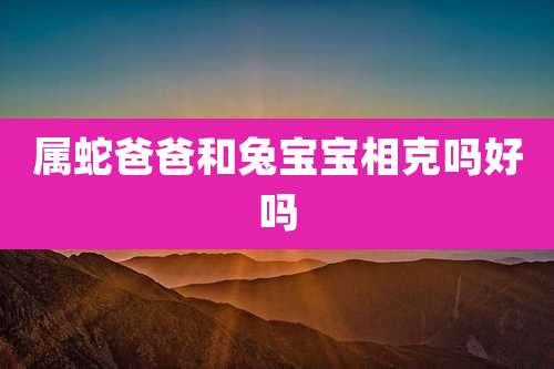属蛇爸爸和兔宝宝相克吗好吗