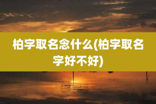 柏字取名念什么(柏字取名字好不好)