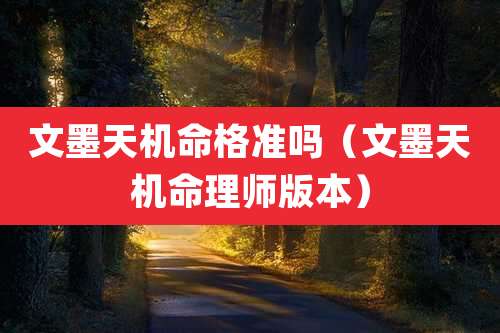 文墨天机命格准吗(文墨天机命理师版本)