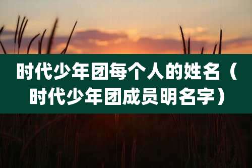 时代少年团每个人的姓名(时代少年团成员明名字)