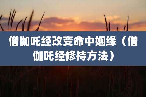 僧伽吒经改变命中姻缘（僧伽吒经修持方法）