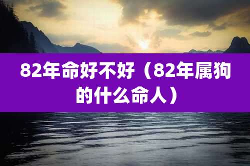 82年命好不好（82年属狗的什么命人）