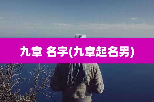 九章 名字(九章起名男)