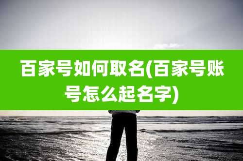 百家号如何取名(百家号账号怎么起名字)