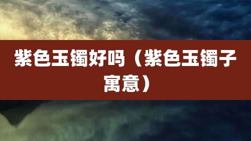 紫色玉镯好吗（紫色玉镯子寓意）