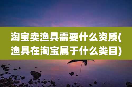 淘宝卖渔具需要什么资质(渔具在淘宝属于什么类目)