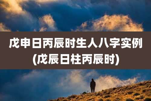 戊申日丙辰时生人八字实例(戊辰日柱丙辰时)