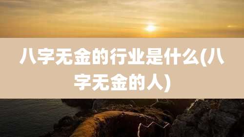 八字无金的行业是什么(八字无金的人)