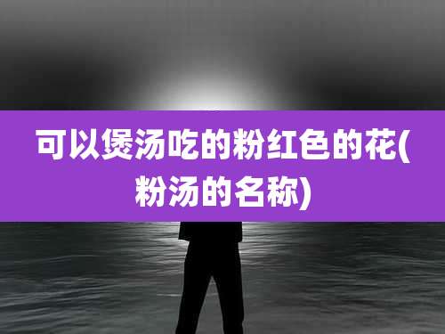 可以煲汤吃的粉红色的花(粉汤的名称)