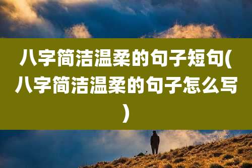 八字简洁温柔的句子短句(八字简洁温柔的句子怎么写)